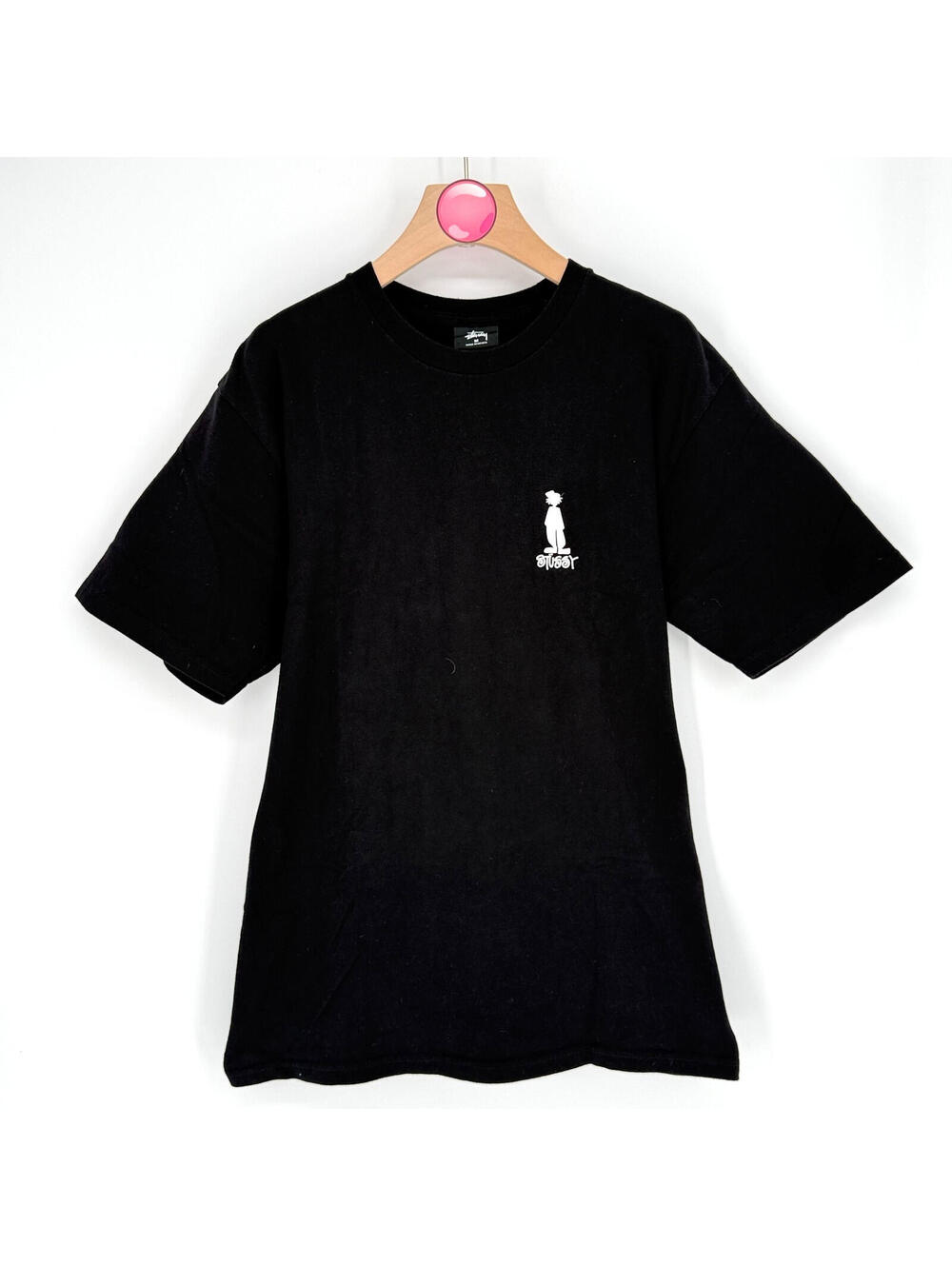 Stussy Shadowman T Shirt Black White Graphic Streetwear Vintage Mens Medium